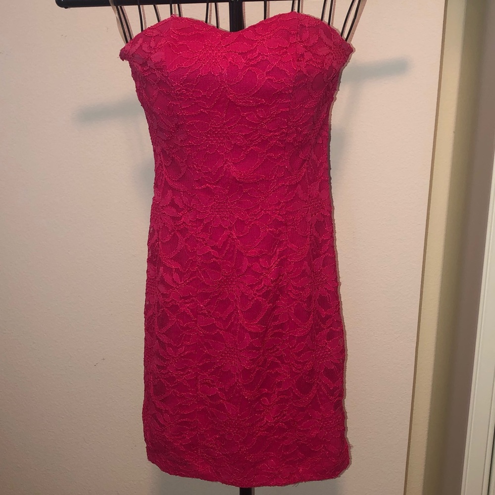 Hot Pink Lace Dress